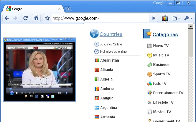 Televisión Gratis con TV Chrome