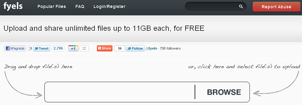Comparte hasta 11 GB por archivo de forma gratuita con Fyels